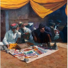 Naseeb Khan, 30 x 30 Inch, Oil on Canvas, Landscape Painting, AC-NSBK-016 Naseeb Khan, 30 x 30 Inch, Oil on Canvas, Landscape Painting, AC-NSBK-016